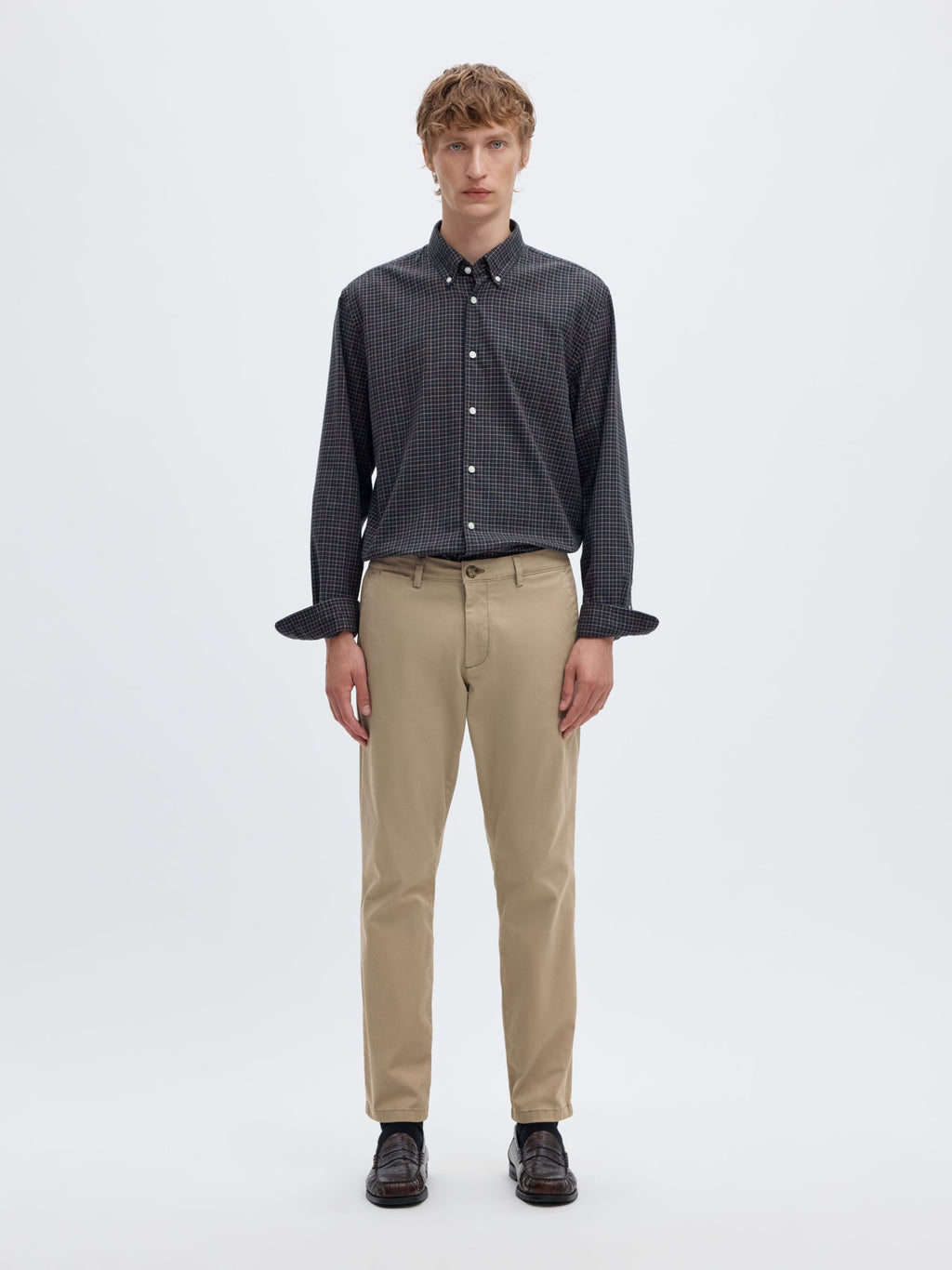 Selected 175-SLIM NEW MILES FLEX PANT - Greige