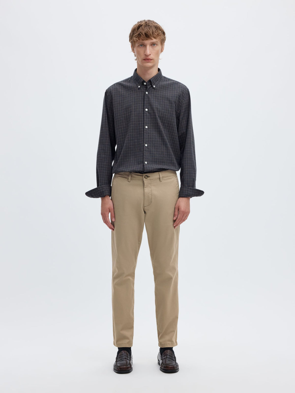 Selected 175-SLIM NEW MILES FLEX PANT - Greige