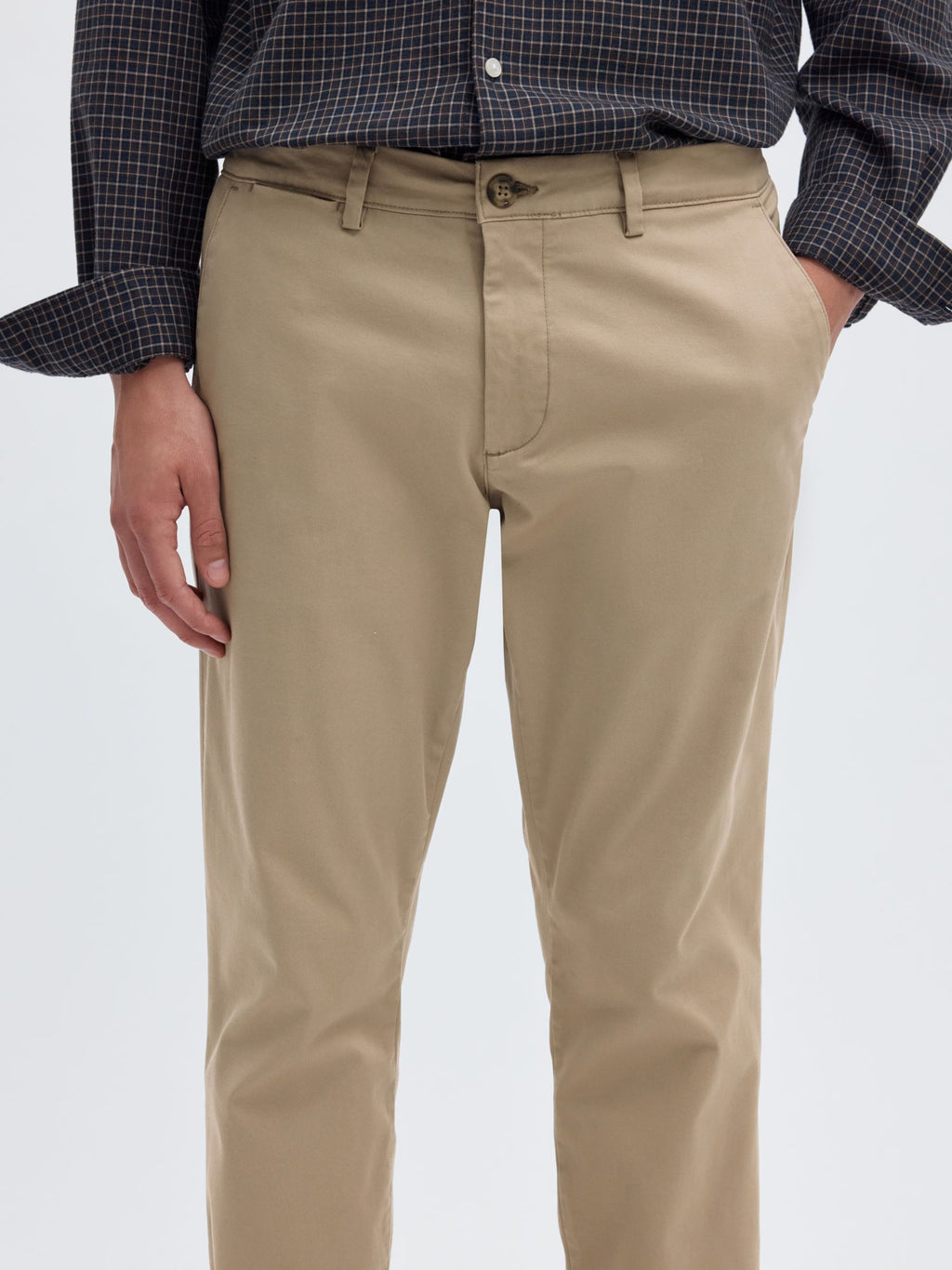 Selected 175-SLIM NEW MILES FLEX PANT - Greige