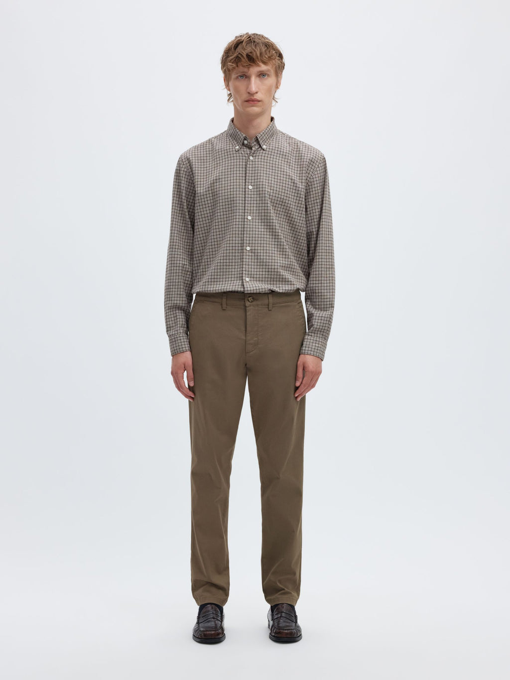 Selected 175-SLIM NEW MILES FLEX PANT - Morel