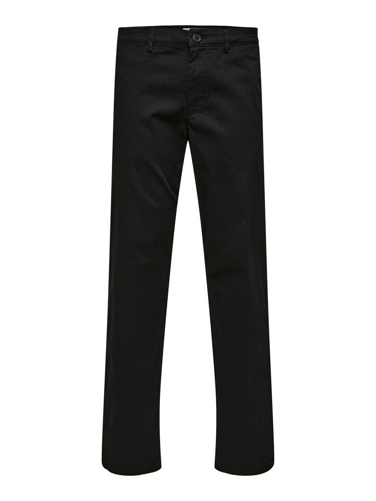 Selected 196 STRAIGHT FLEX CHINOS - Black