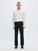 Selected 196 STRAIGHT FLEX CHINOS - Black