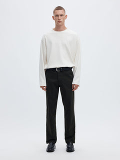 Selected 196 STRAIGHT FLEX CHINOS - Black