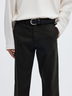 Selected 196 STRAIGHT FLEX CHINOS - Black