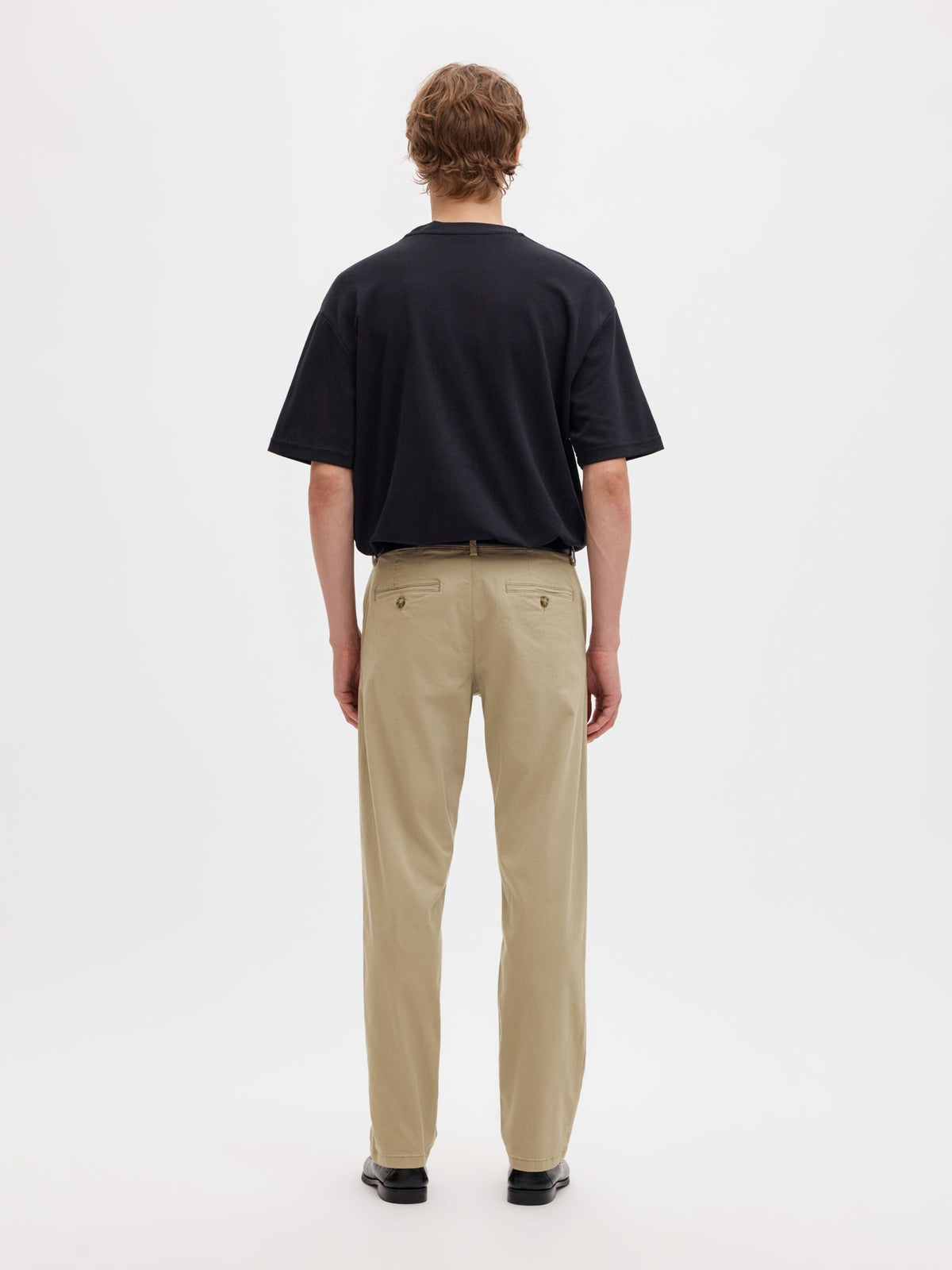 Selected 196 STRAIGHT FLEX CHINOS - Greige