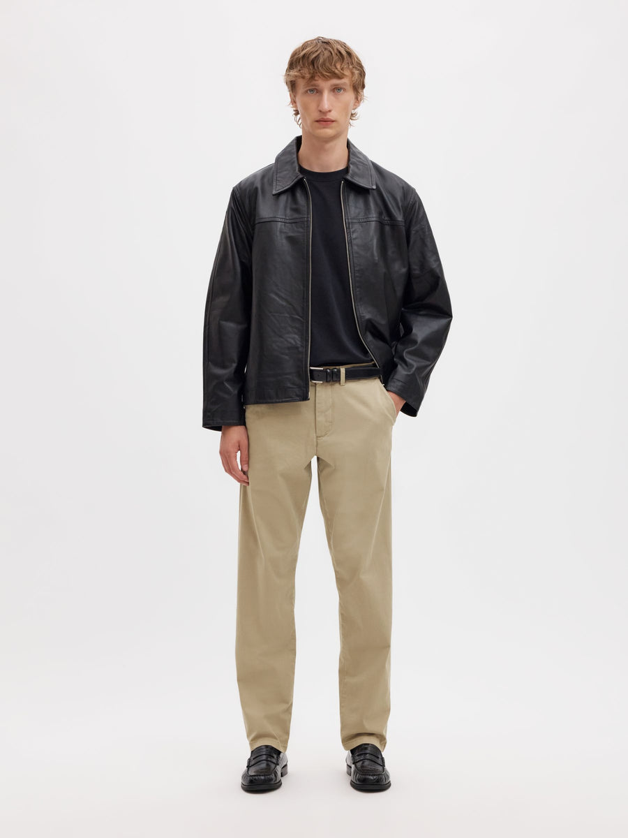 Selected 196 STRAIGHT FLEX CHINOS - Greige