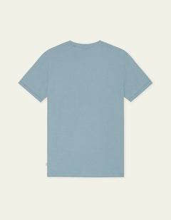 Les Deux Core Contrast T-shirt i Faded Denim Blue blå – produktbillede bagfra