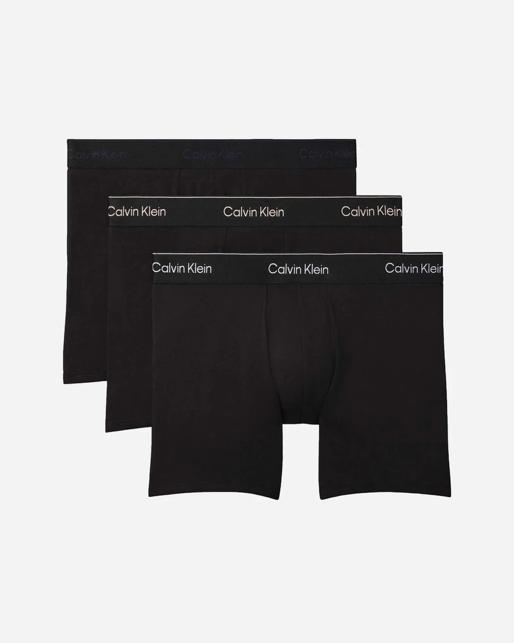 3 Pack Boxer Briefs - Icon Cotton Stretch - Black w/ Heavenly iris logo/black w
