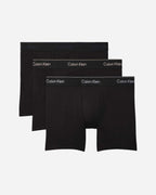 3 Pack Boxer Briefs - Icon Cotton Stretch - Black w/ Heavenly iris logo/black w