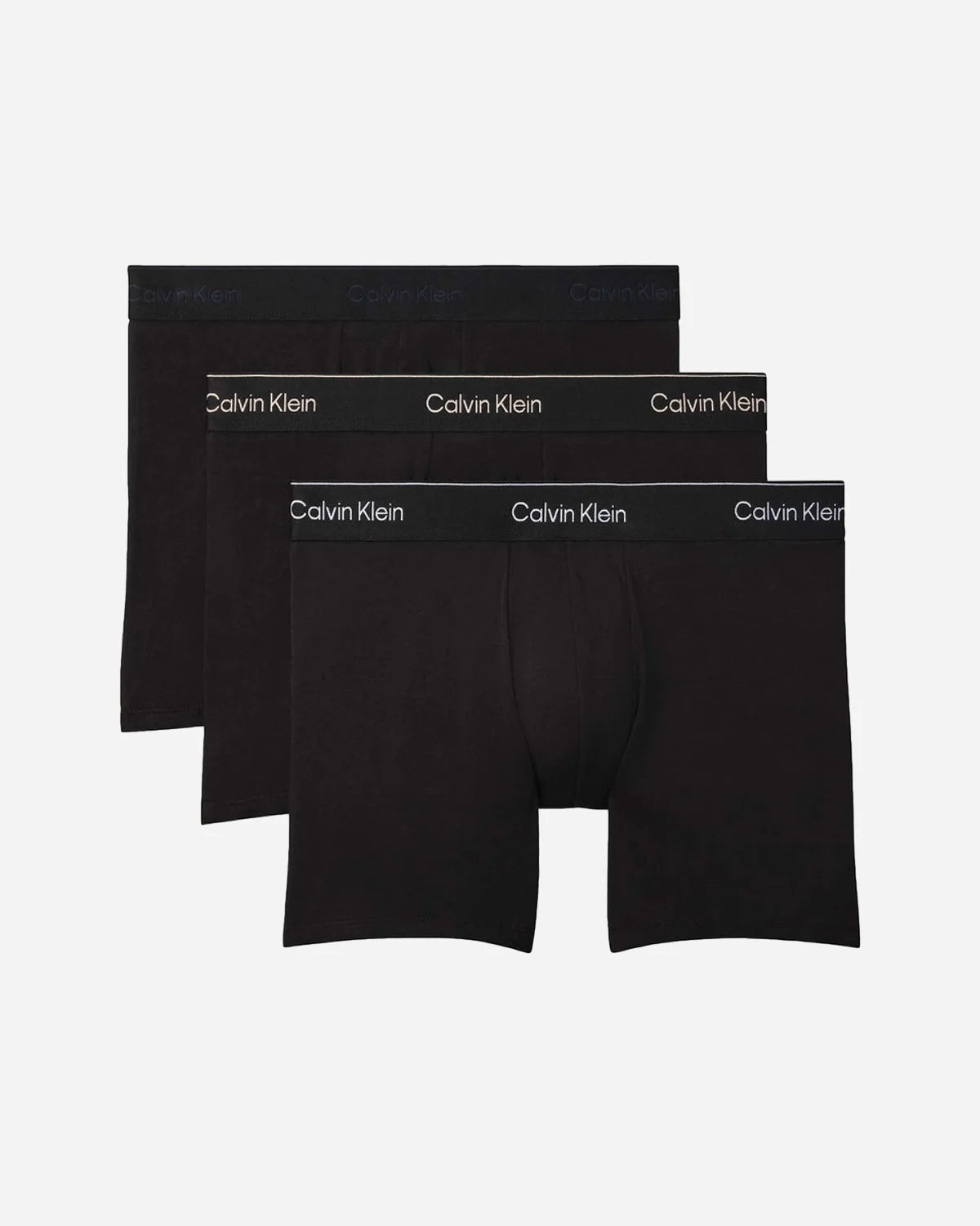 3 Pack Boxer Briefs - Icon Cotton Stretch - Black w/ Heavenly iris logo/black w
