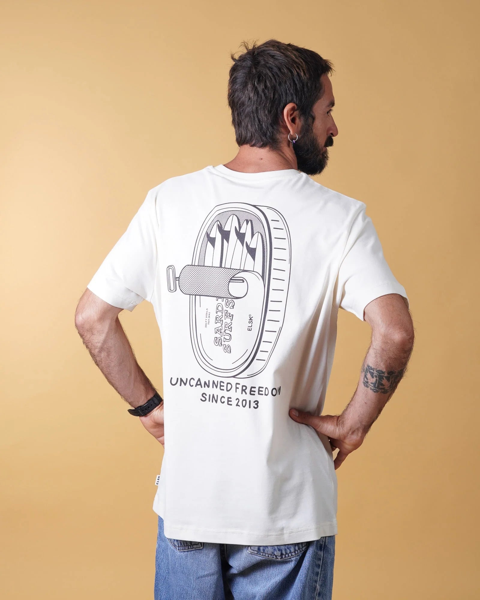 ELSK FREEDOM CH MEN'S BRUSHED T-SHIRT - OFF WHITE