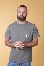 ELSK POCKET MEN'S BRUSHED T-SHIRT - CASTOR GRAY