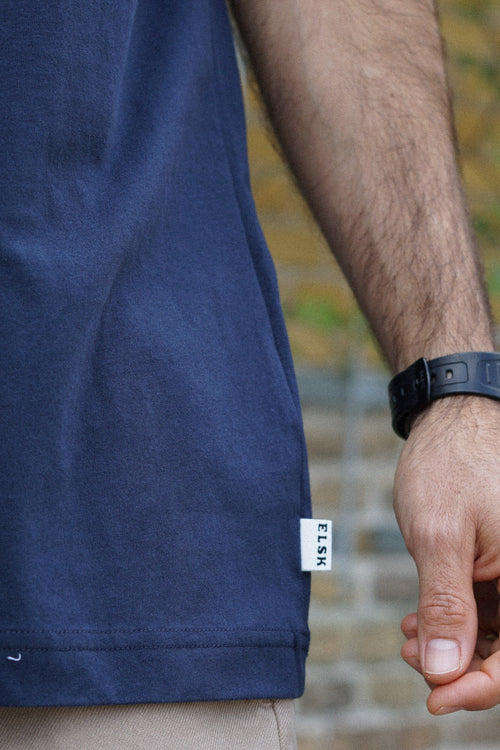ELSK POCKET MEN'S BRUSHED T-SHIRT - Dark Navy