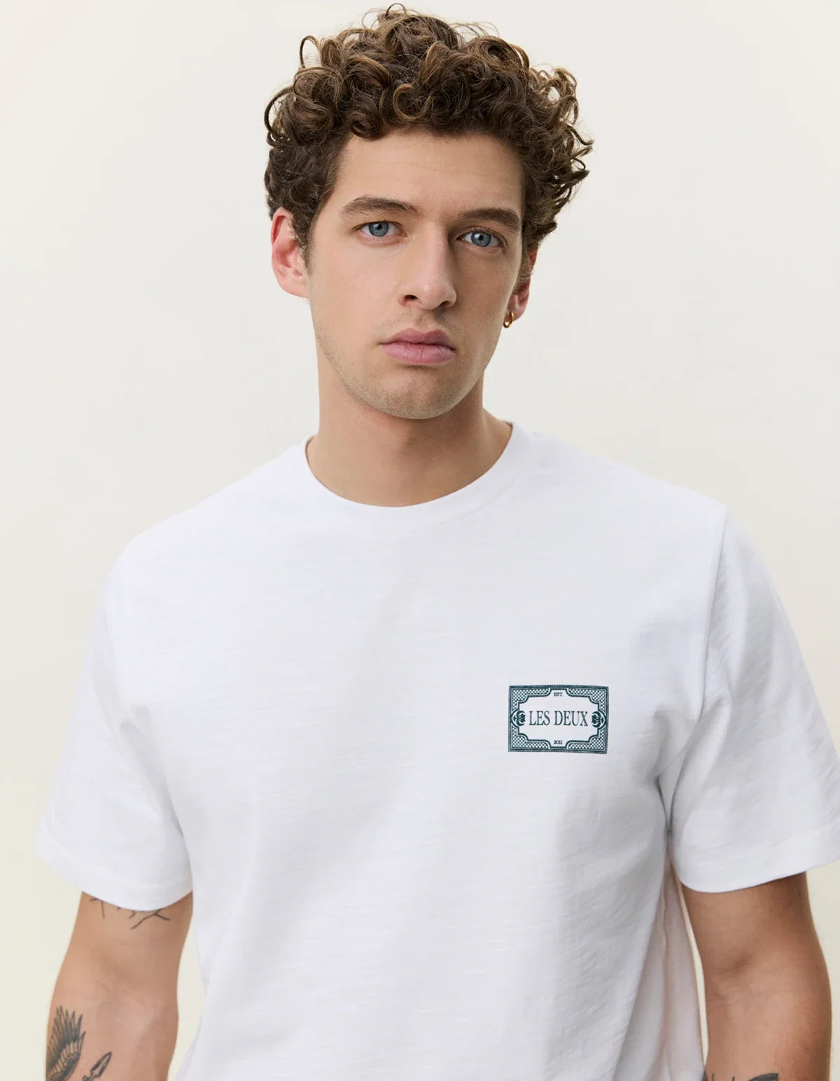 Les Deux Italian T-Shirt hvid med rund hals