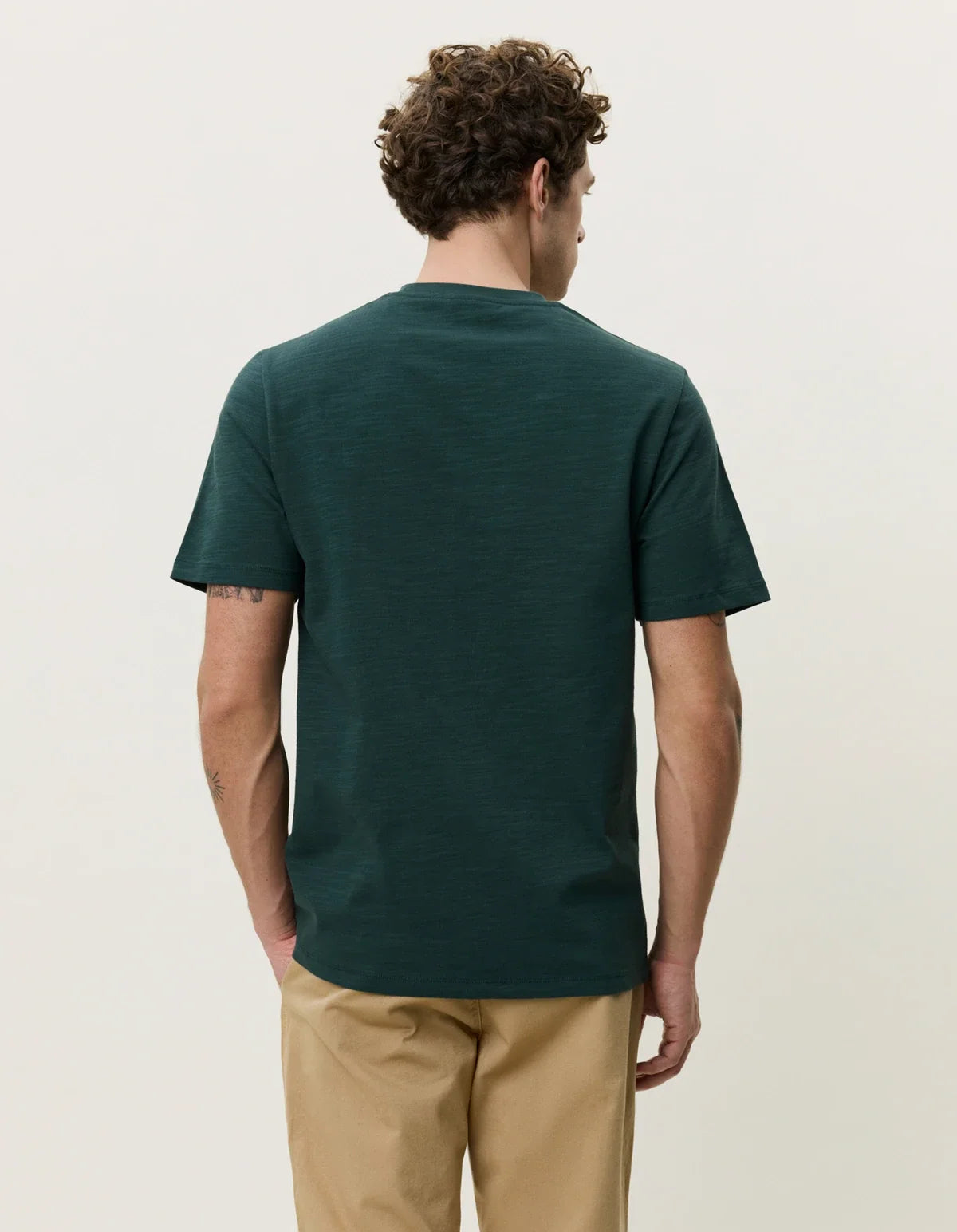 Les Deux Italian mørkegrøn t-shirt med struktureret jersey