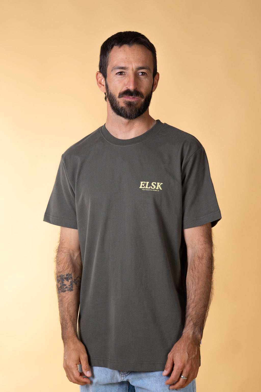 ELSK CALM DOWN BP MEN'S BRUSHED T-SHIRT - GRANITE GREEN