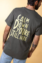 ELSK CALM DOWN BP MEN'S BRUSHED T-SHIRT - GRANITE GREEN