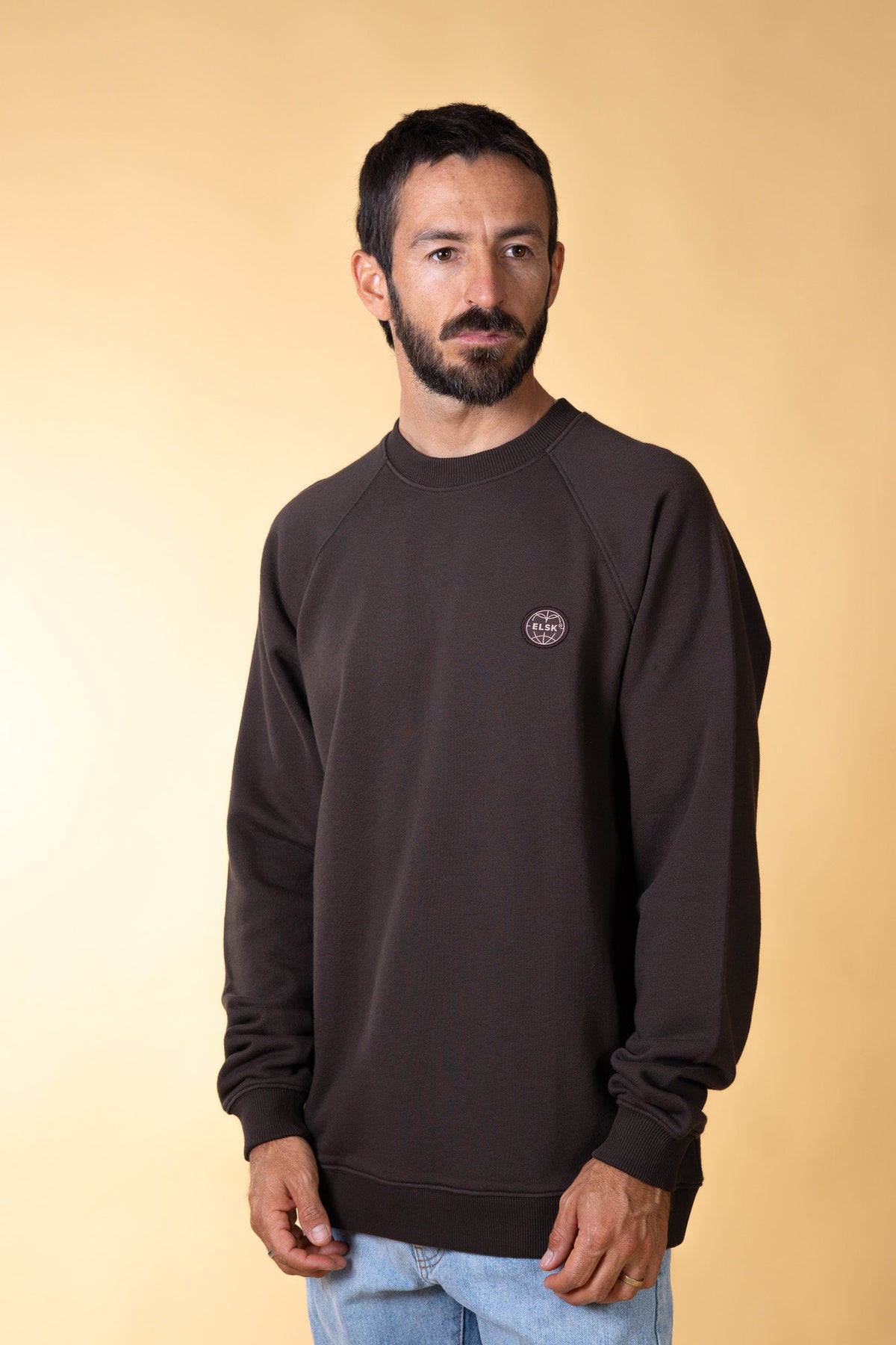 ELSK GLOBE MEN'S RAGLAN CREWNECK - Soil Brown