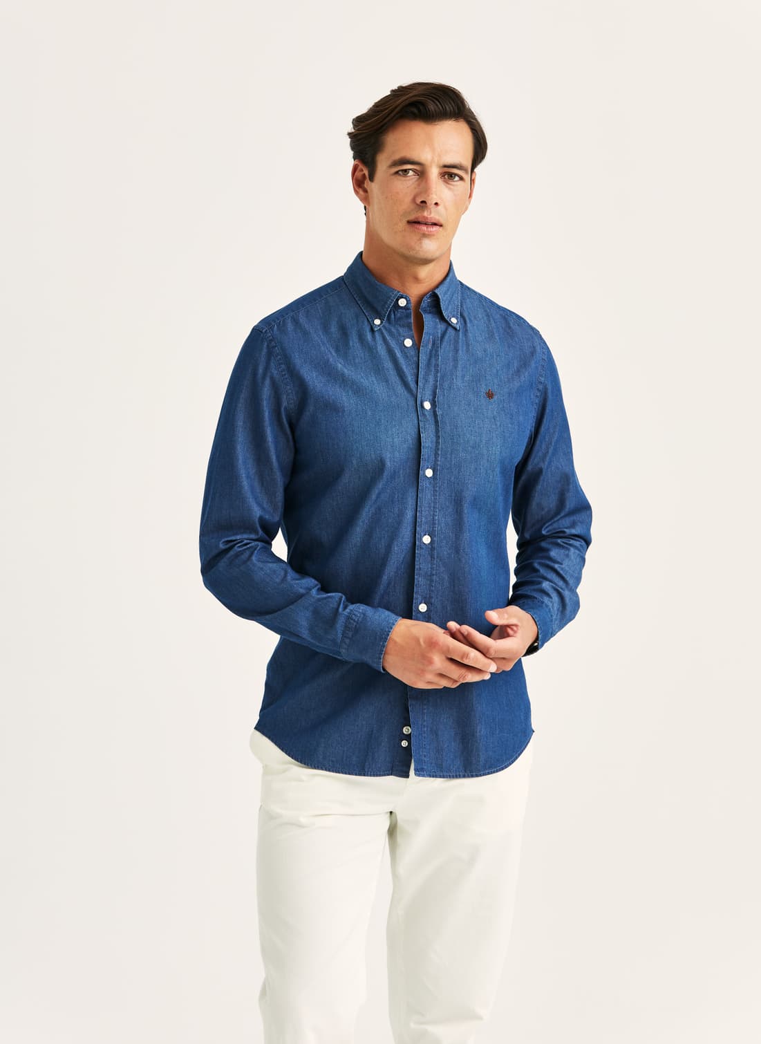 Morris Light Denim Shirt-Slim Fit - 59 OLD BLUE