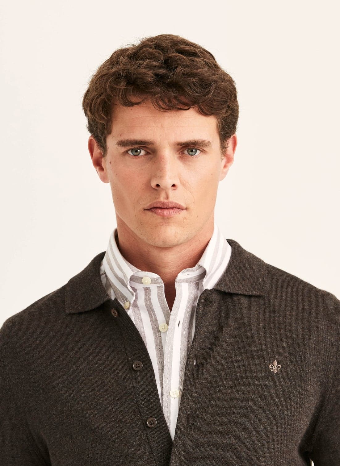 Morris Merino Shirt Cardigan - 88 BROWN