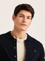 Morris Merino Shirt Cardigan - 60 NAVY