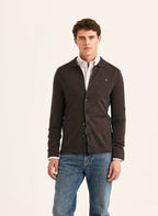 Morris Merino Shirt Cardigan - 88 BROWN