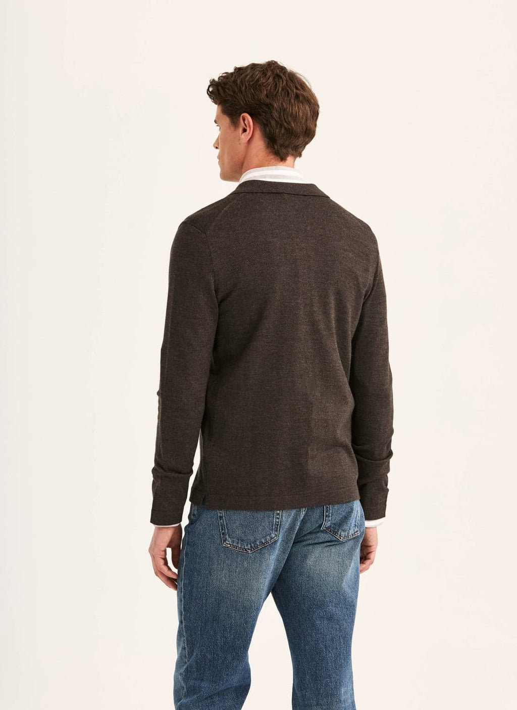 Morris Merino Shirt Cardigan - 88 BROWN