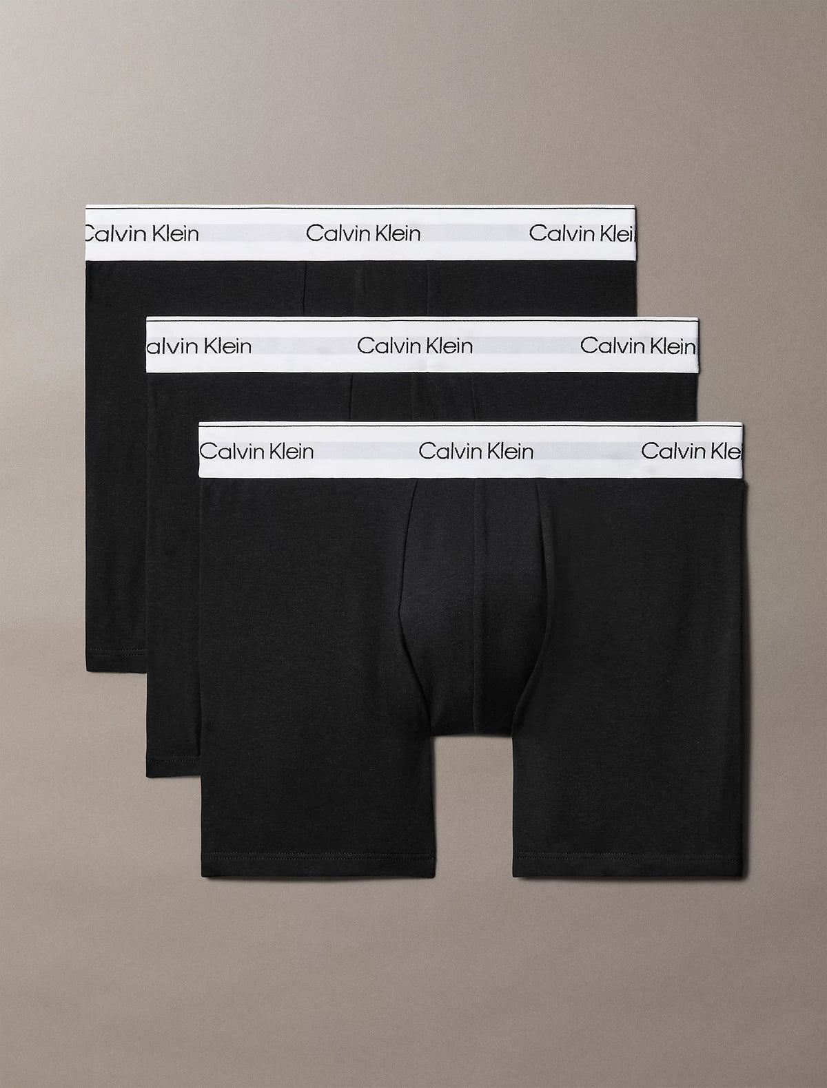 Alle tre Calvin Klein Icon Cotton Stretch boxer briefs 3-pak i sort – produktbillede