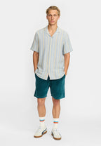 Revolution Short-sleeved Cuban Shirt 3242 - Blue