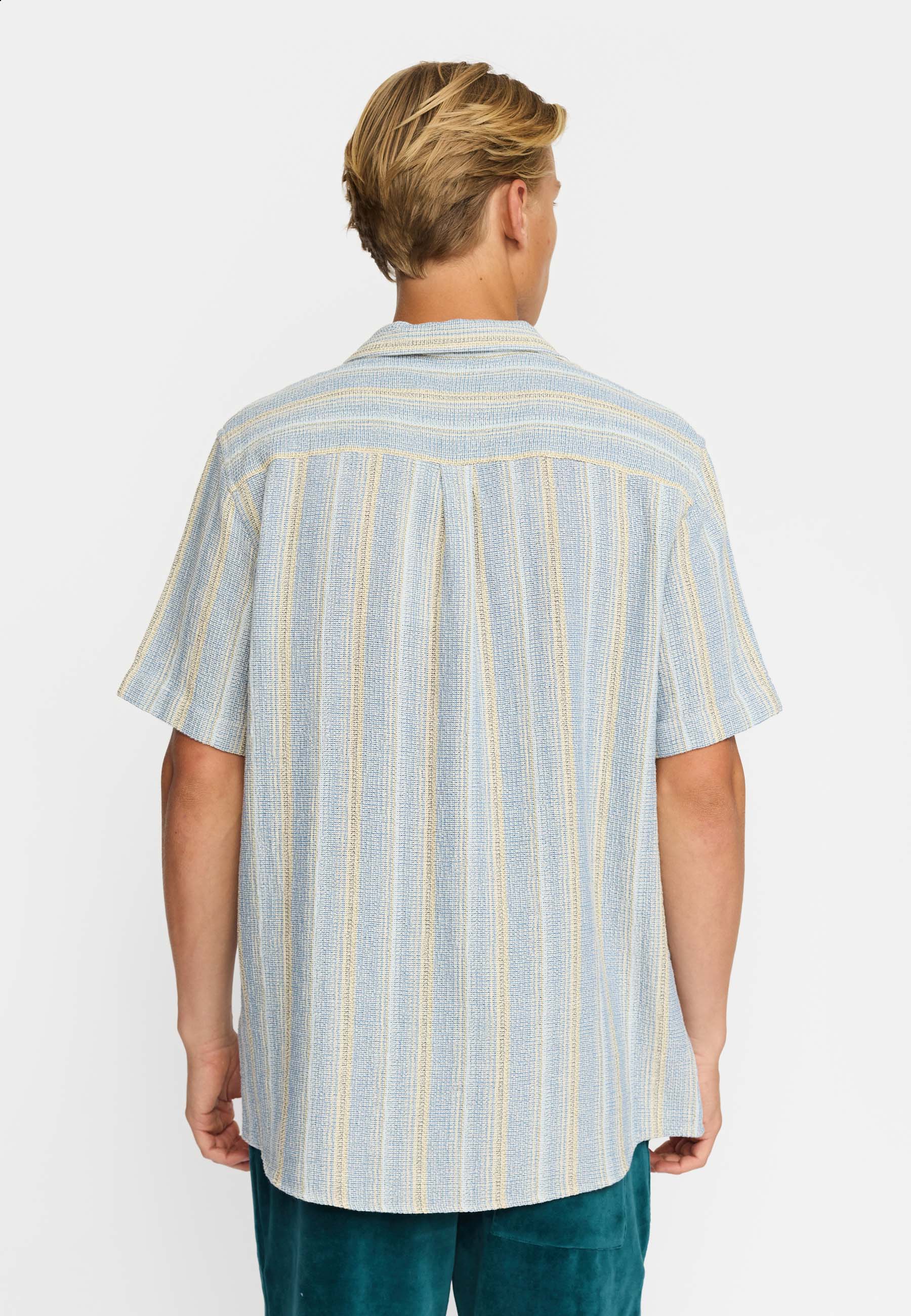 Revolution Short-sleeved Cuban Shirt 3242 - Blue