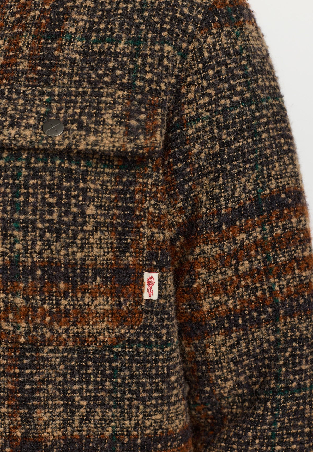 Detalje af stof og tern på Revolution Worker overshirt 3273 i navy ternet