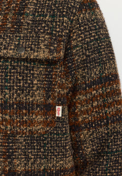 Detalje af stof og tern på Revolution Worker overshirt 3273 i navy ternet