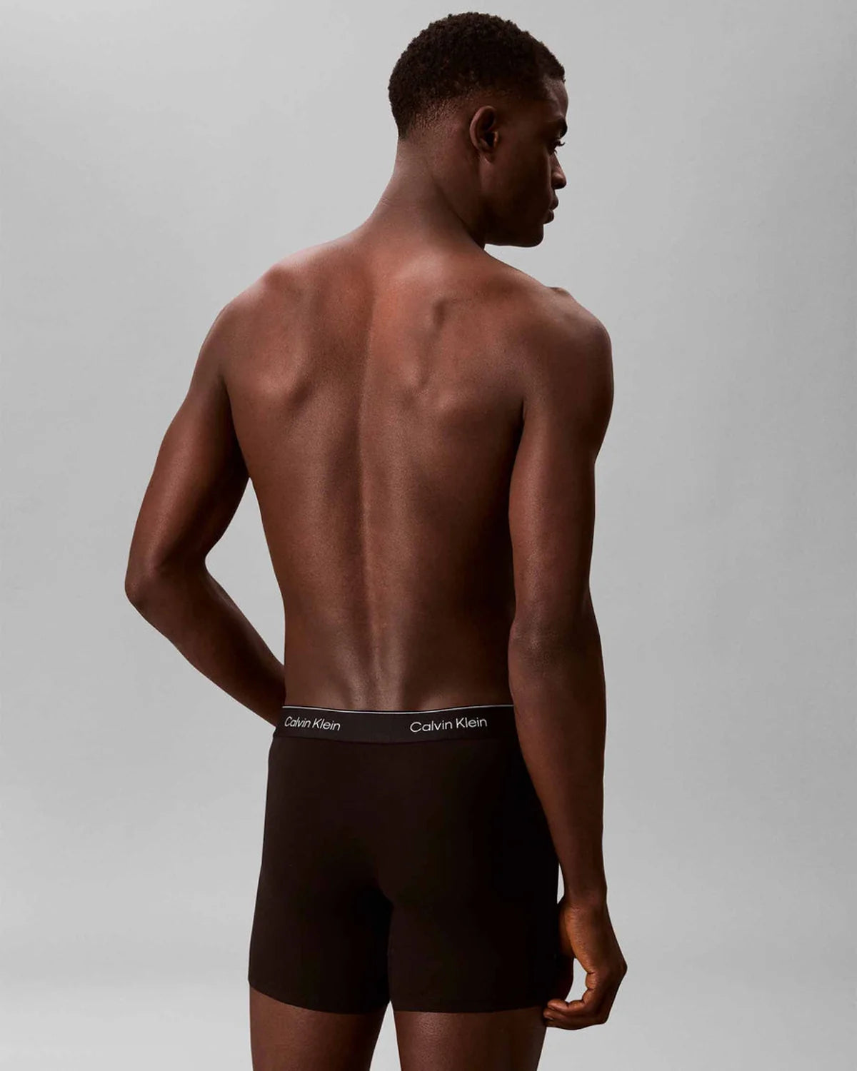 3 Pack Boxer Briefs - Icon Cotton Stretch - Black w/ Heavenly iris logo/black w