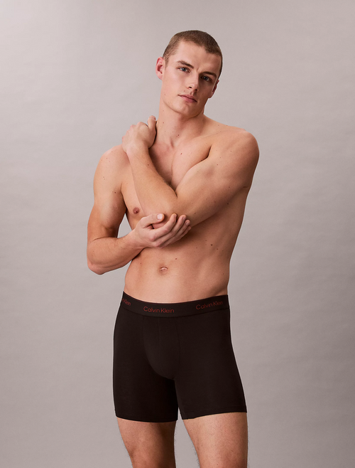 3 Pack Boxer Briefs - Icon Cotton Stretch - Black w/ Chalk logo/Black w/ Currie - Hos MEN Supermen.dk