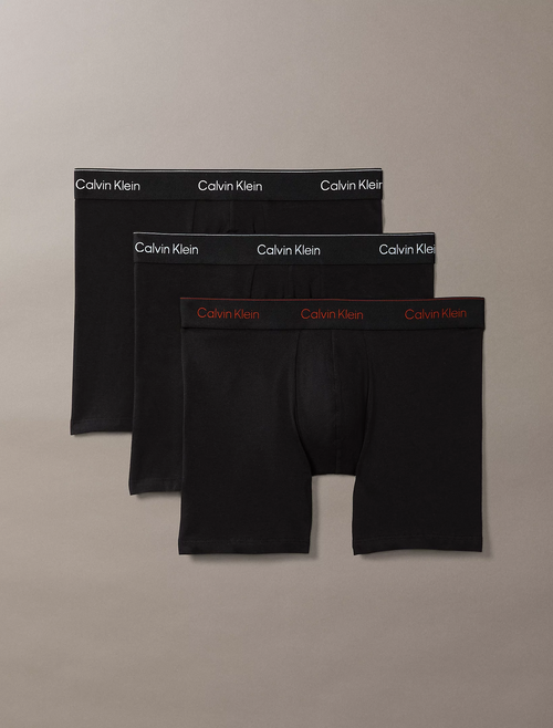 3 Pack Boxer Briefs - Icon Cotton Stretch - Black w/ Chalk logo/Black w/ Currie - Hos MEN Supermen.dk