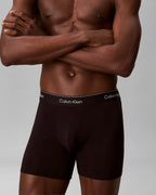 3 Pack Boxer Briefs - Icon Cotton Stretch - Black w/ Heavenly iris logo/black w