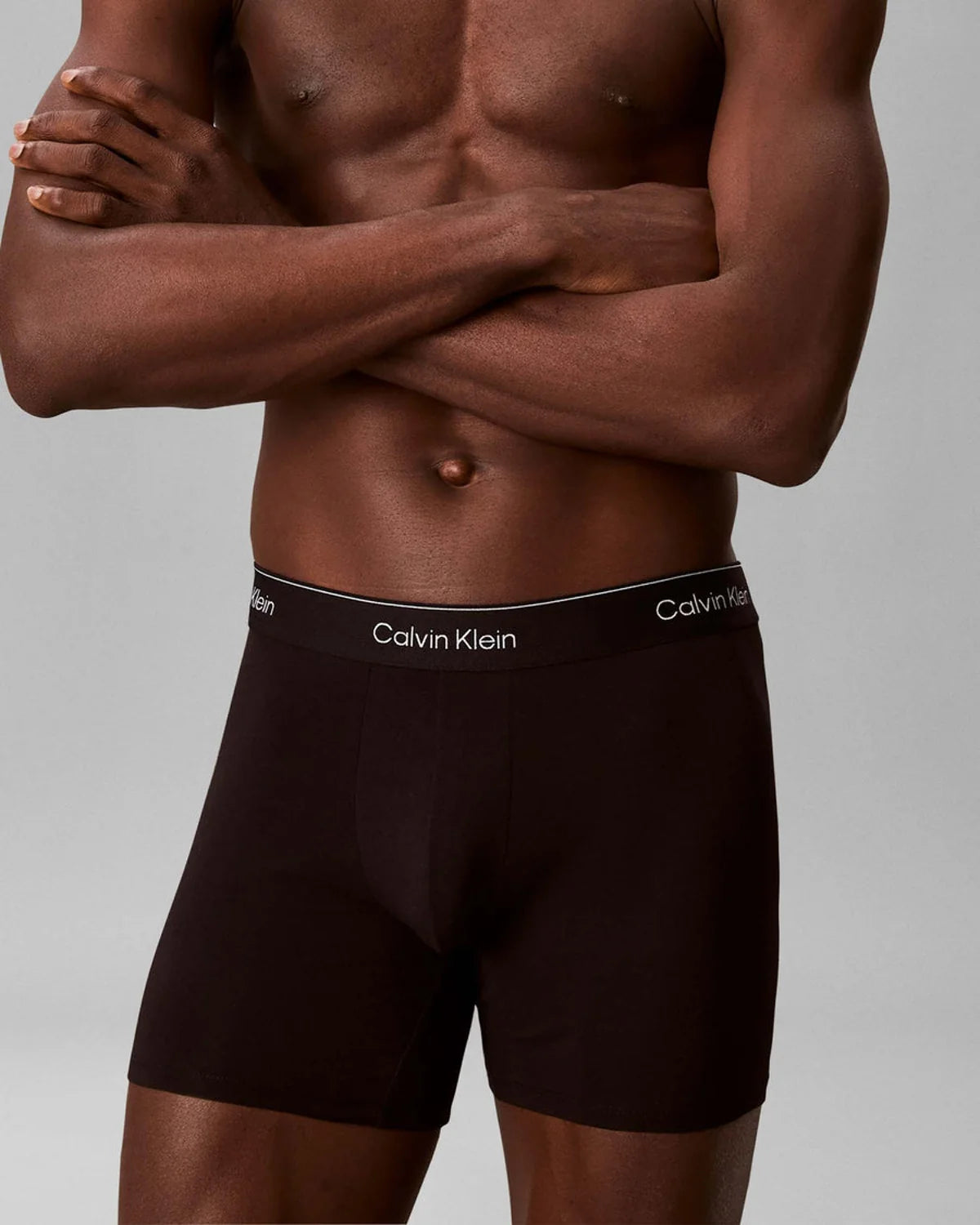 3 Pack Boxer Briefs - Icon Cotton Stretch - Black w/ Heavenly iris logo/black w