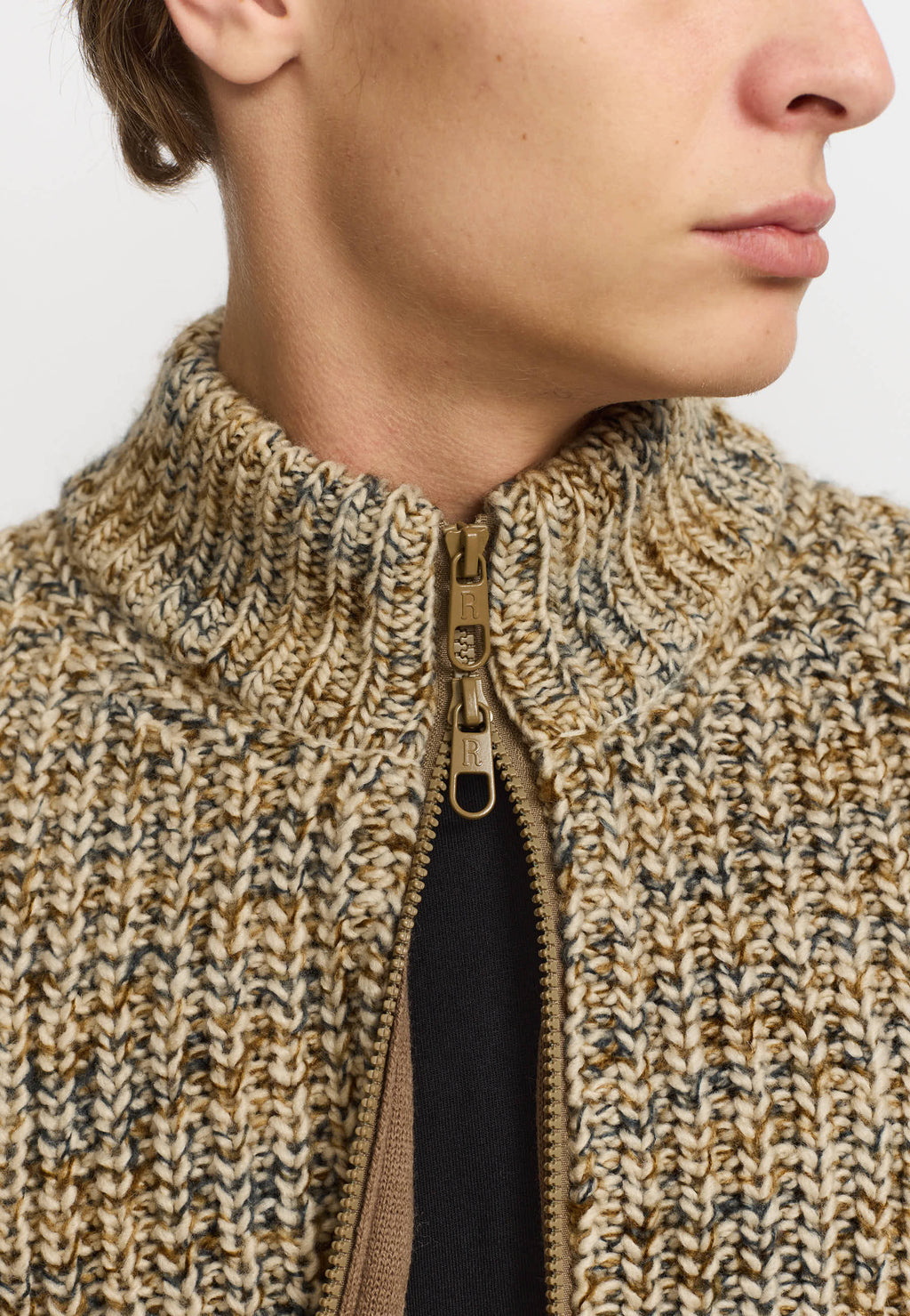 Revolution Zipped Knit Cardigan 6618 - OFFWHITE