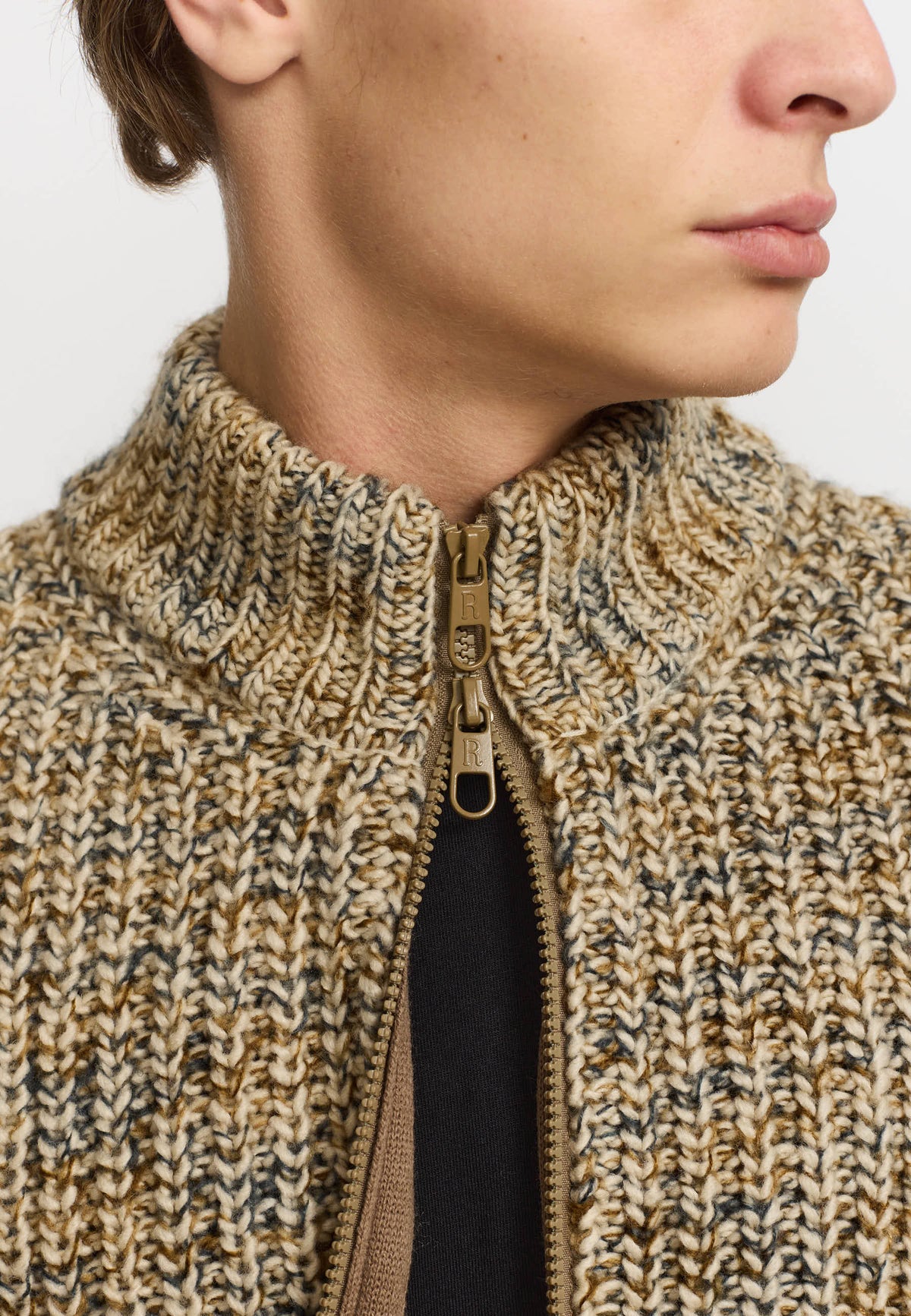 Revolution Zipped Knit Cardigan 6618 - OFFWHITE