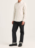 Morris Flannel Herringbone Shirt-Slim Fit - 02 OFF WHITE