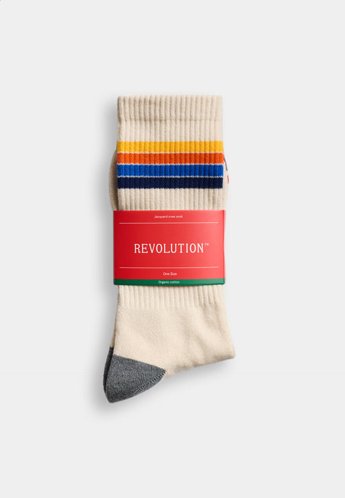 Revolution Jaquard Crew Sock / 8928 - Offwhite