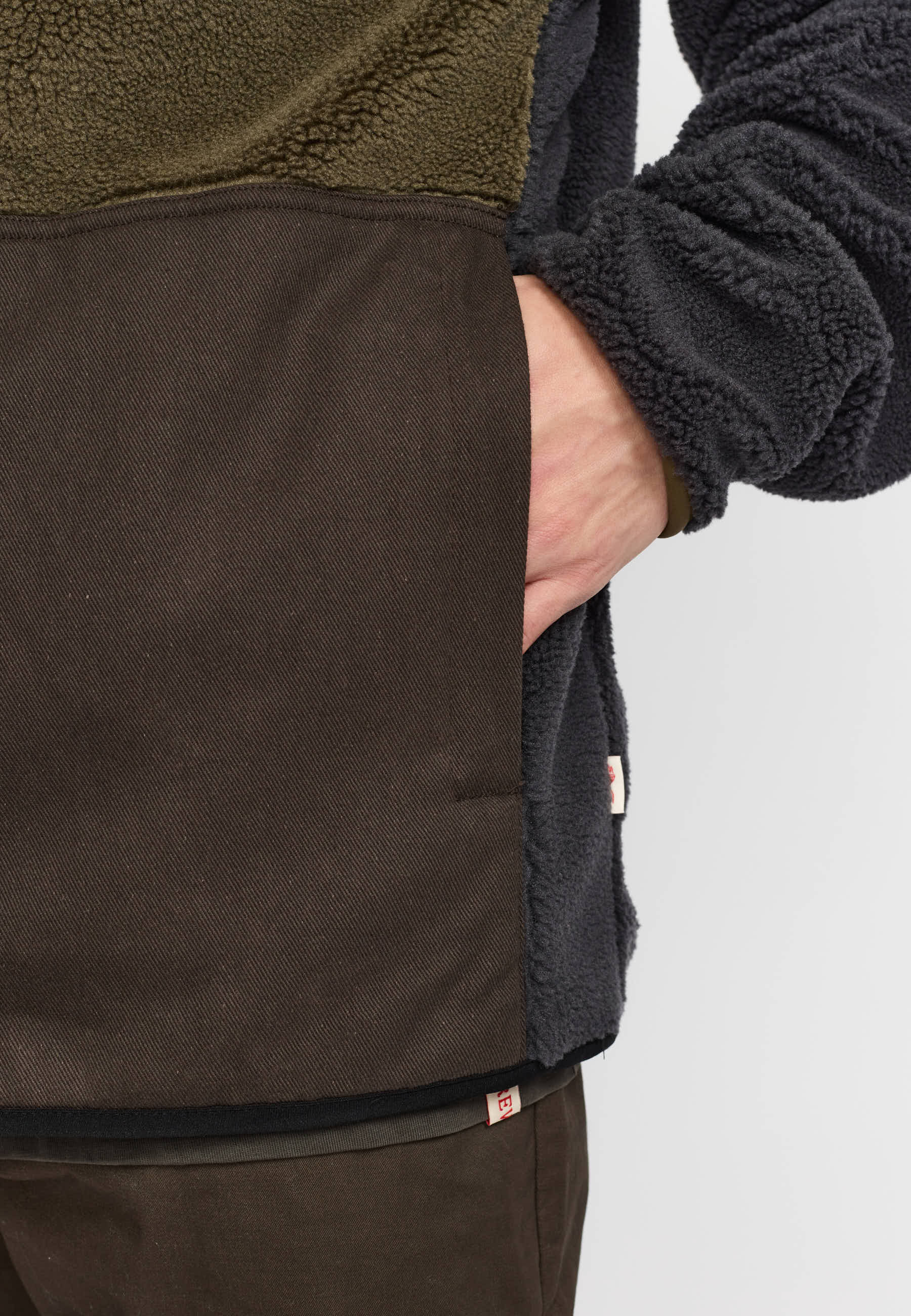 Revolution Blocked Teddy Jacket 7028 - DARKGREY