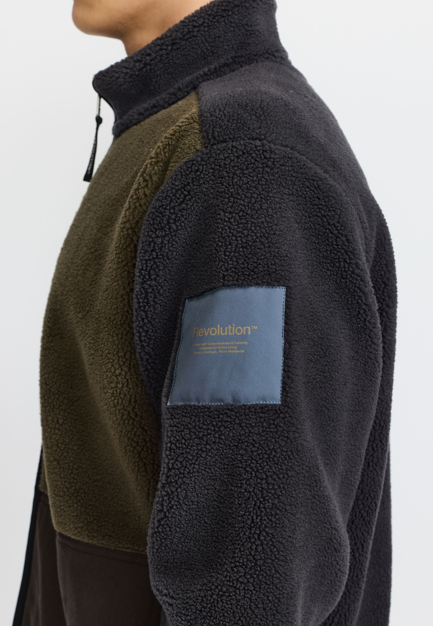 Revolution Blocked Teddy Jacket 7028 - DARKGREY