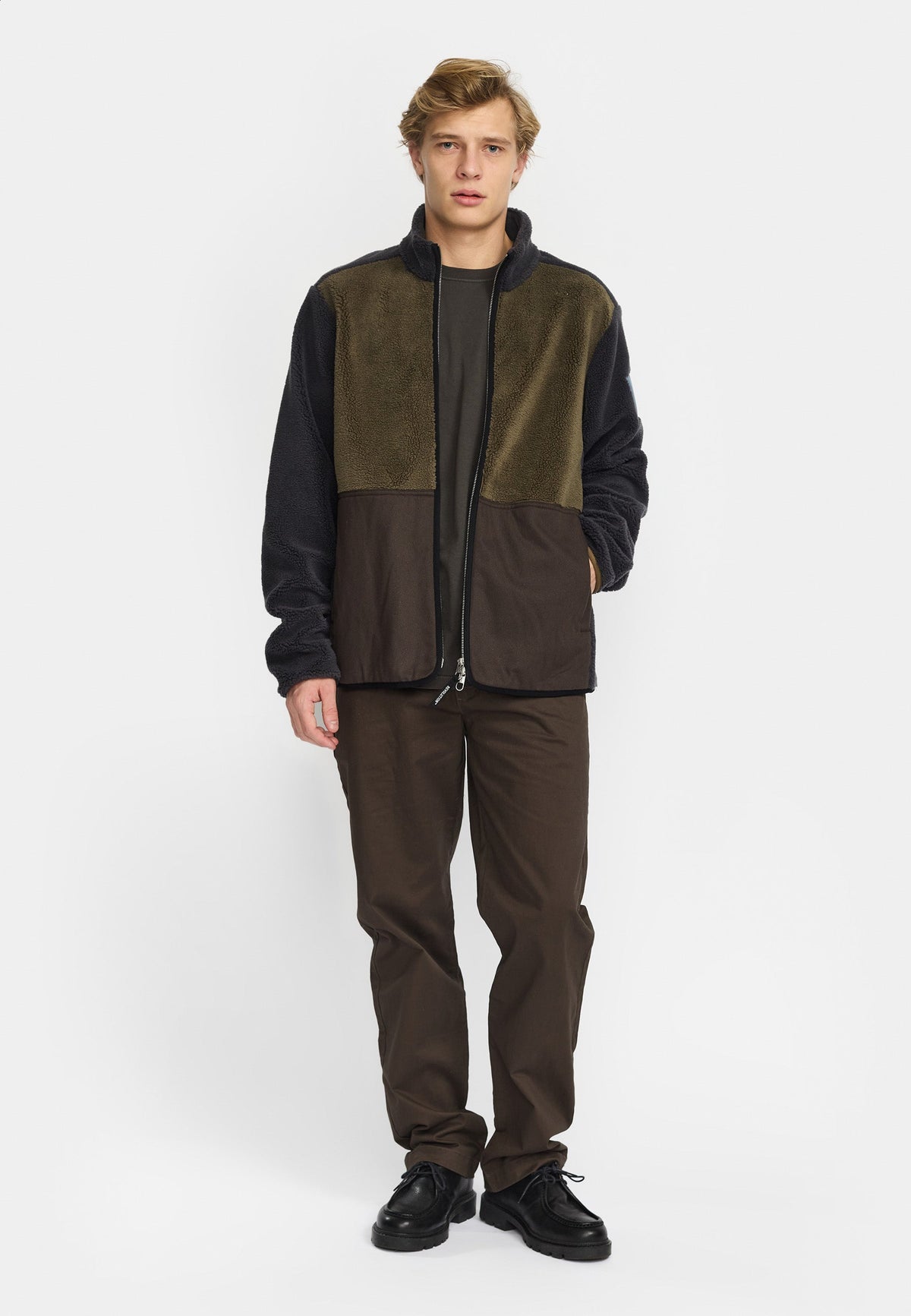 Revolution Blocked Teddy Jacket 7028 - DARKGREY