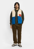 Revolution Blocked Teddy Vest 7029 - OFFWHITE