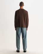 Wax London CALEB HENLEY L/S TEE WAFFLE - BROWN