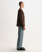Wax London CALEB HENLEY L/S TEE WAFFLE - BROWN