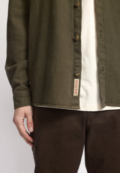 Armygrøn Revolution overshirt med grov struktur