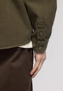 Revolution Casual Shirt 3997 armygrøn skjorte i stykfarvet bomuld