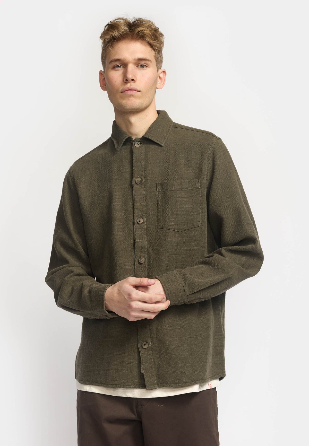 Revolution Casual Shirt 3997 i armygrøn – overshirt til herre